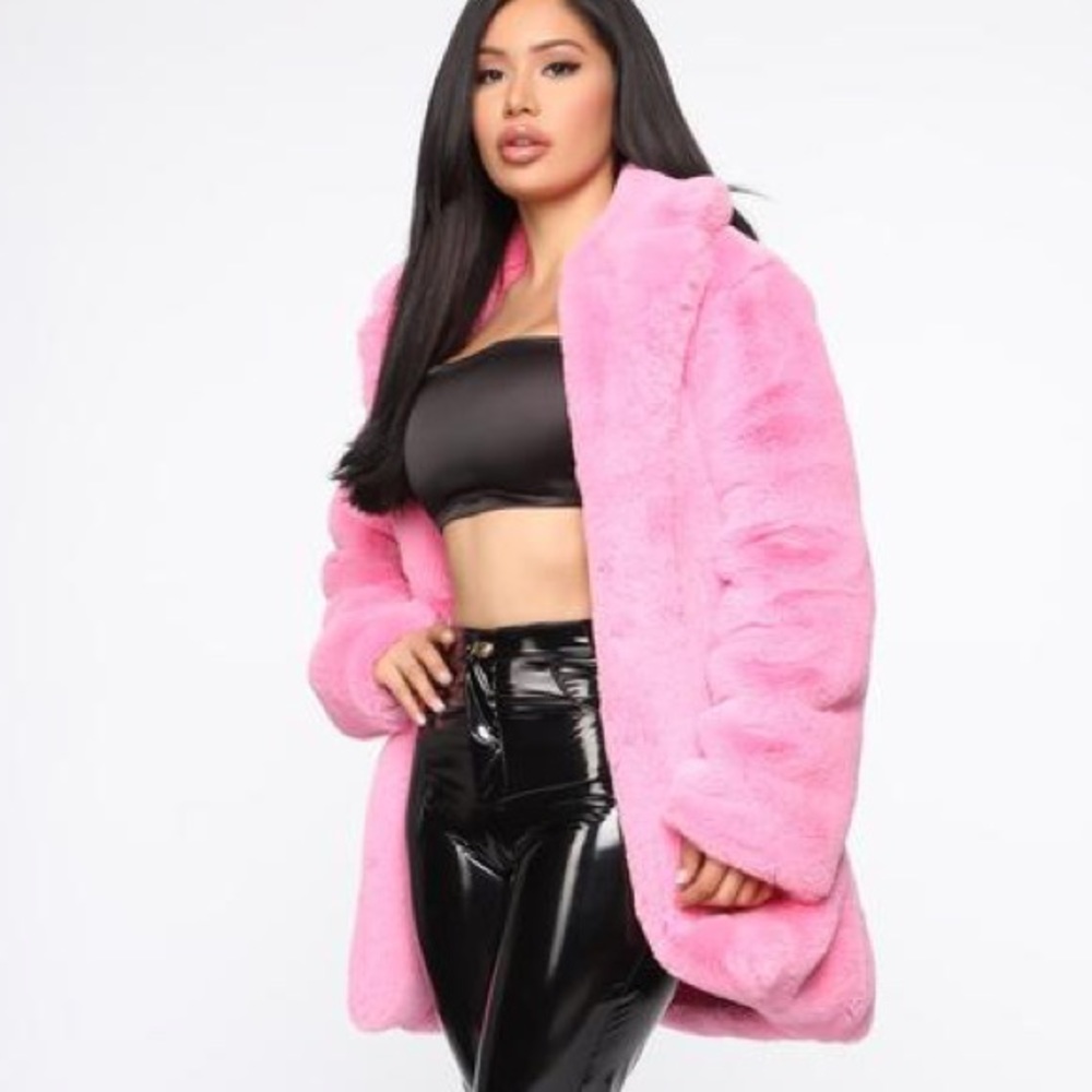 Always Vibrant Faux Fur Coat - Pink
